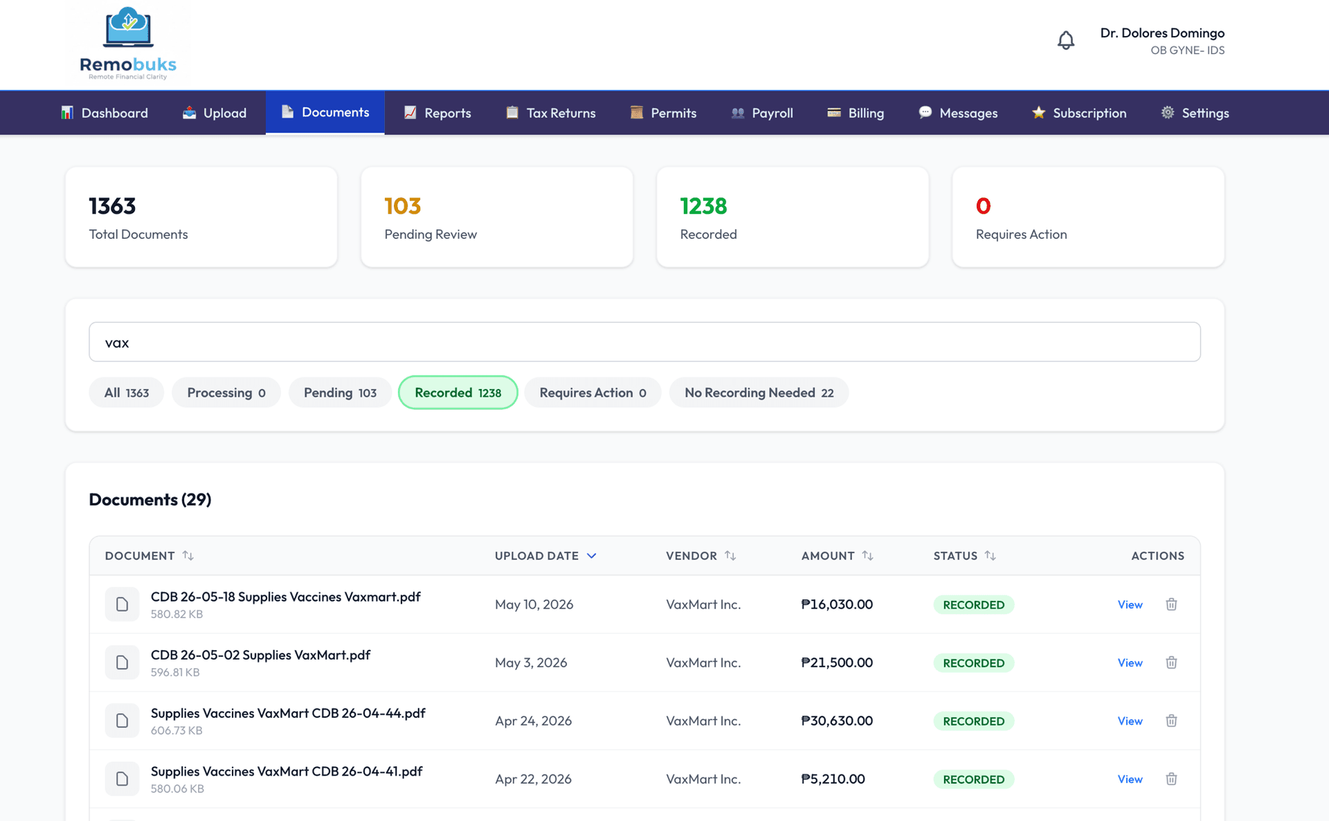 Every document organized and searchable.