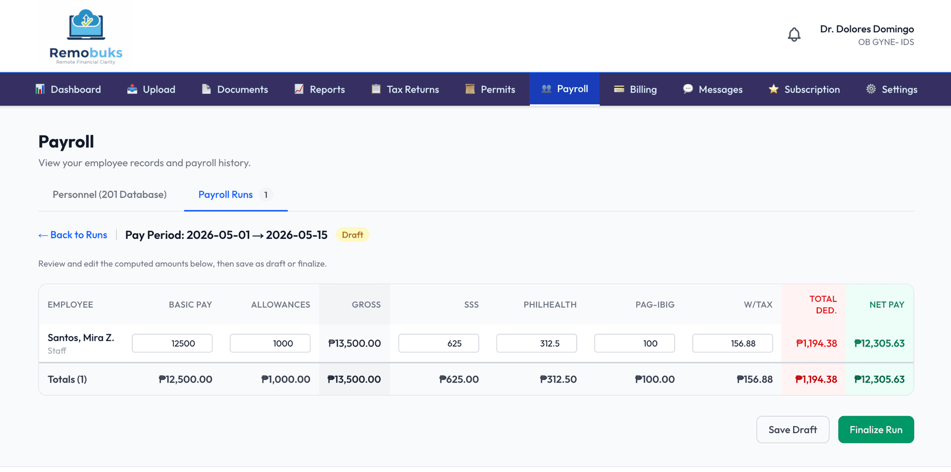 Payroll done. SSS, PhilHealth, Pag-IBIG — all of it.