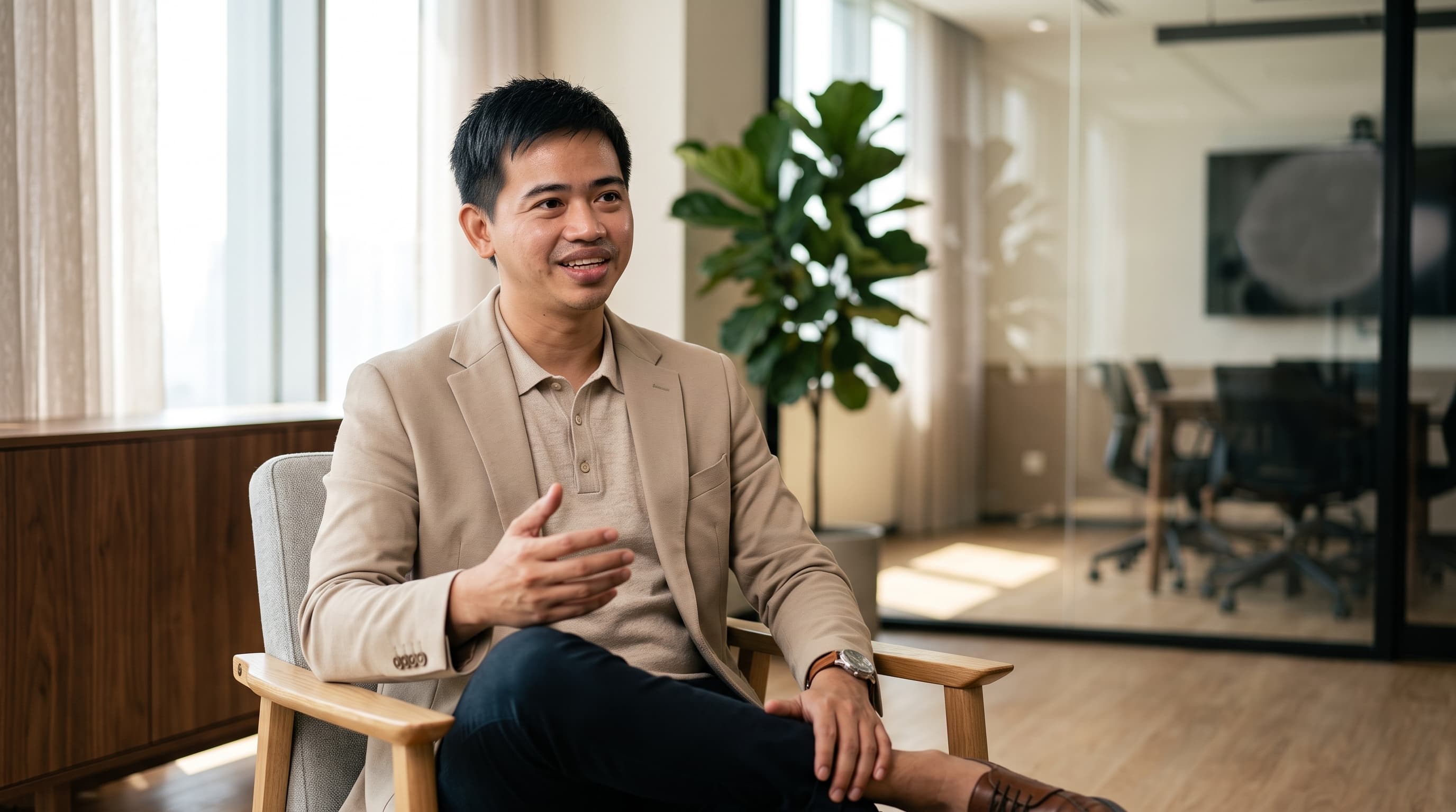 Alvin Magat, CPA, seated in the firm's office